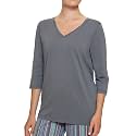 HUE Women's 3/4 Sleeve V-Neck Sleep Tee