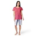 HUE Women's Summer Vacation Pajama Separates, Soft, Whimsical Print Pjs with Tropical Beach Themes, Flip Flops, Cocktails