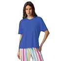 HUE Women's Summer Vacation Pajama Separates, Soft, Whimsical Print Pjs with Tropical Beach Themes, Flip Flops, Cocktails