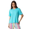 HUE Women's Summer Vacation Pajama Separates, Soft, Whimsical Print Pjs with Tropical Beach Themes, Flip Flops, Cocktails
