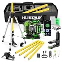Huepar W04CG 4D Laser Level with 12Ft Pole, 360° Green Laser Kit