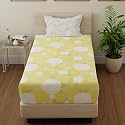 Huesland by Ahmedabad Cotton 144 TC Cotton Single Bedsheet with 1 Pillow Cover | Sphere | Yellow &amp; Off White