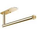 HUFEEOH Gold Adhesive Paper Towel Holder Under Cabinet, 12.5-Inch