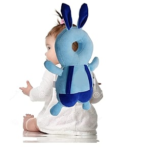 hug puppy baby head protector cushion plush soft toy early learning toy fall protection baby head protector child adjustable shoulder strap dark blue