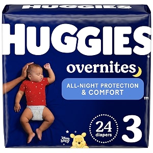 HUGGIES Nighttime Baby Diapers Overnites White Size