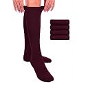 Hugh Ugoli Women Cotton Knee High Socks, 4 Pairs, Long Dress School Uniform