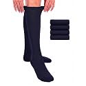 Hugh Ugoli Women Cotton Knee High Socks, 4 Pairs, Long Dress School Uniform