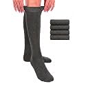 Hugh Ugoli Women Cotton Knee High Socks, 4 Pairs, Long Dress School Uniform