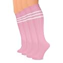 Hugh Ugoli Women Cotton Knee High Socks, 4 Pairs, Long Dress School Uniform