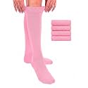 Hugh Ugoli Women Cotton Knee High Socks, 4 Pairs, Long Dress School Uniform