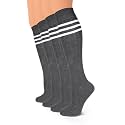 Hugh Ugoli Women Cotton Knee High Socks, 4 Pairs, Long Dress School Uniform
