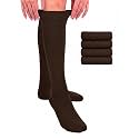 Hugh Ugoli Women Cotton Knee High Socks, 4 Pairs, Long Dress School Uniform