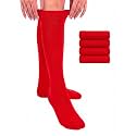Hugh Ugoli Women Cotton Knee High Socks, 4 Pairs, Long Dress School Uniform