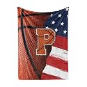 Huglanket Basketball Blanket for Boys, Teen, Coaches, Personalized Blanket with Initials, Flannel Throw Blanket for Birthday, Christmas, 50x65 Inches, P