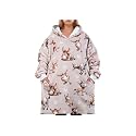 Huglanket Donkey Gifts for Women & Men, Don Themed Wearable Flannel Blanket Hoodie, Oversized Hooded Sweatshirt, One Size, Beige