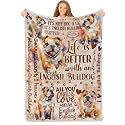Huglanket English Bulldog Gifts for Women Throw