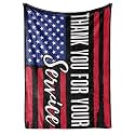 Huglanket Veteran Gifts for Men, Thank You Gift Blanket, Flag, 50x65in