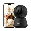 Hugolog 2K 3MP Indoor Pan/Tilt Security Camera with Auto-Focus,Ideal for Baby Monitor/Pet Camera/Home Security,Starlight Color Night Vision,Human/Pet AI,US Cloud,Compatible with Alexa