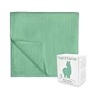 hugs &amp; llamas | 100% Organic Cotton Muslin Swaddle Blankets | Unisex Swaddle Blanket | Extra Soft | Swaddles for Newborns and Infants | Machine Washable | 47” x 47” (Minty Fresh)