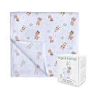 hugs &amp; llamas | 100% Organic Cotton Muslin Swaddle Blankets | Unisex Swaddle Blanket | Extra Soft | Swaddles for Newborns and Infants | Machine Washable | 47” x 47” (Fancy Llama)
