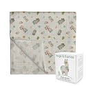 hugs &amp; llamas | 100% Organic Cotton Muslin Swaddle Blankets | Unisex Swaddle Blanket | Extra Soft | Swaddles for Newborns and Infants | Machine Washable | 47” x 47” (Cuddly Llama)
