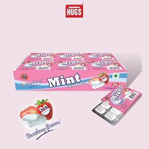 Hugs Mint Chewing Gum Strawberry Flavour
