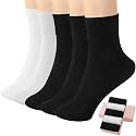 HUGSWEET Cotton Soft Comfy Crew Ankle above Socks for Women Gift 5-10 Pairs