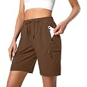 Hugut Women's Lightweight Hiking Cargo Shorts Quick Dry with Zipper Pockets