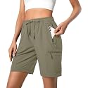 Hugut Women's Lightweight Hiking Cargo Shorts Quick Dry with Zipper Pockets