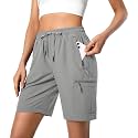 Hugut Women's Lightweight Hiking Cargo Shorts Quick Dry with Zipper Pockets