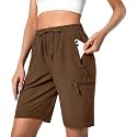 Hugut Women's Lightweight Hiking Cargo Shorts Quick Dry with Zipper Pockets