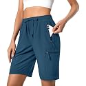 Hugut Women's Lightweight Hiking Cargo Shorts Quick Dry with Zipper Pockets