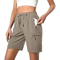 Hugut Women's Lightweight Hiking Cargo Shorts Quick Dry with Zipper Pockets