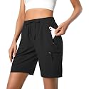 Hugut Women's Lightweight Hiking Cargo Shorts Quick Dry with Zipper Pockets