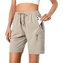 Hugut Women's Lightweight Hiking Cargo Shorts Quick Dry with Zipper Pockets