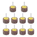 HUHAO 10 PCS Flap Wheel Sander Set, 80 Grit Sanding Wheels, 40 * 6 mm