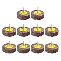 HUHAO 10 PCS Flap Wheel Sander Set, 80 Grit Sanding Wheels, 80 * 6 mm
