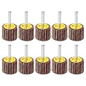 HUHAO 10 PCS Flap Wheel Sander Set, 80 Grit Sanding Wheels, 30 * 6 mm