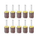 HUHAO 10 PCS Flap Wheel Sander Set, 80 Grit Sanding Wheels, 20 * 6 mm
