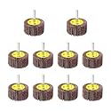 HUHAO 10 PCS Flap Wheel Sander Set, 80 Grit Sanding Wheels, 50 * 6 mm