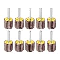 HUHAO 10 PCS Flap Wheel Sander Set, 80 Grit Sanding Wheels, 25 * 6 mm
