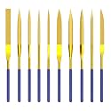 HUHAO 10-Piece Mini Diamond Needle File Set 4x160mm Small Metal Riffler Files Jewelers File Precision Hand Tools for Metal Glass Wood Stone Jewelry - Round Triangular Square Flat Shape