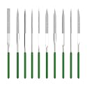 HUHAO 10-Piece Mini Diamond Needle File Set 3x140mm Small Metal Riffler Files Jewelers File Precision Hand Tools for Metal Glass Wood Stone Jewelry - Round Triangular Square Flat Shape
