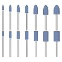 HUHAO 14Pcs Sanding Bits for Rotary Tools Accessories Sets,Sanding Bits Kit wiht 1/8 inch Shank, Abrasive Stone Mounted Grinding Point Sharpening Bits for Plastic Wood Metal Grinding Polishing