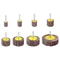 HUHAO 8 PCS Flap Wheel Sander Set, 80 Grit Sanding Wheels, 1/4" Shank