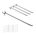 HUHOLE 25 Pack 12 Inch Black Pegboard L Hooks for 1/4 Inch Pegboard