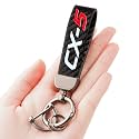 HUIANTS Carbon Fiber Style Car Keychain CX-5 Emblem Microfiber Leather Key Chain Compatible with Mazda CX5 Accessories