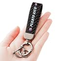 HUIANTS Carbon Fiber Style Car Keychain PR Flag Microfiber Leather Key Chain Compatible with Puerto rico Flag Accessories
