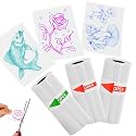 HuiJuKeJi Color Text Transparent Sticker Paper, Mini Printer Paper for Phomemo T02/M02/M02S/M02X/M02Pro, 53x28mm Clear Custom Self-Adhesive Thermal Printer Paper, Print Blue/Pink/Green, 3 Rolls
