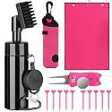 Golf Club Cleaning Kit,Golf Accessories,Golf Cleaning Kit with Golf Club Cleaner Water Brush,Towel,Divot Repair Tool,Groove Sharpener,Golf Ball Alignment Complete Golf Kit